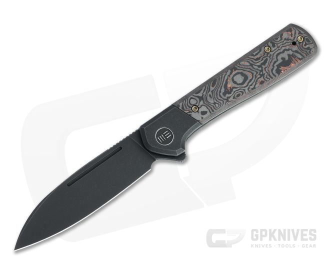 WE Knives Soothsayer Flipper Black Stonewashed 20CV Copper Foil Carbon Fiber Folder WE20050-2 - WE-WE20050-2