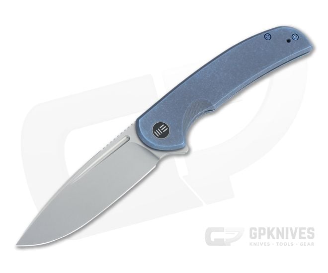 WE Knives Beacon Blasted 20CV Stonewashed Blue Titanium Frame Lock Flipper WE20061B-2 - WE-WE20061B-2
