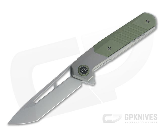 WE Knives Arsenal Ostap Hel Gray Stonewashed 20CV OD Green G10 Frame Lock Flipper WE20073-1 - WE-WE20073-1