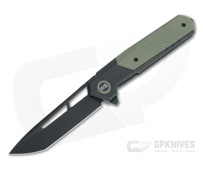 WE Knives Arsenal Ostap Hel Black Stonewashed 20CV OD Green G10 Frame Lock Flipper WE20073-2 - WE-WE20073-2