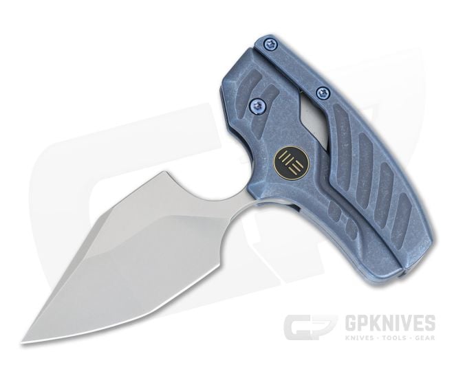 WE Knives Typhoeus Blasted 20CV Blue Stonewashed Titanium Adjustable Push Dagger WE21036B-3 - WE-WE21036B-3