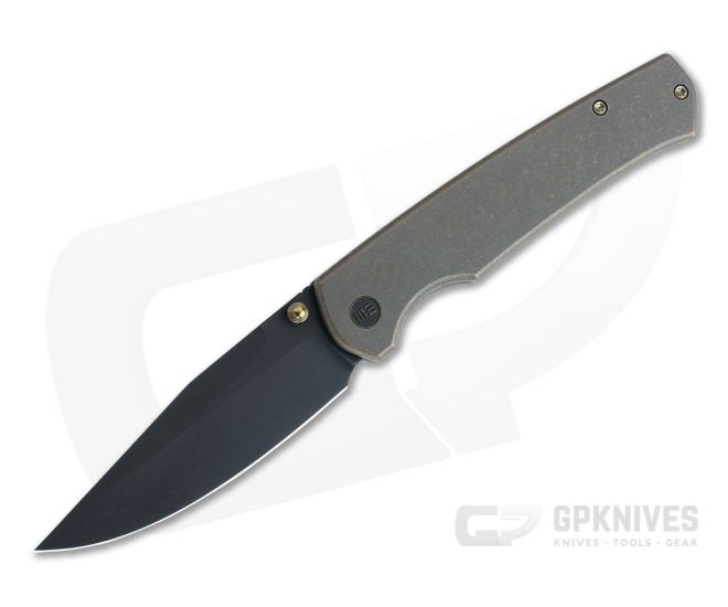 WE Knives x Laconico Evoke Front Flipper Black Stonewashed 20CV Bronze Titanium Folder WE21046-2 - WE-WE21046-2