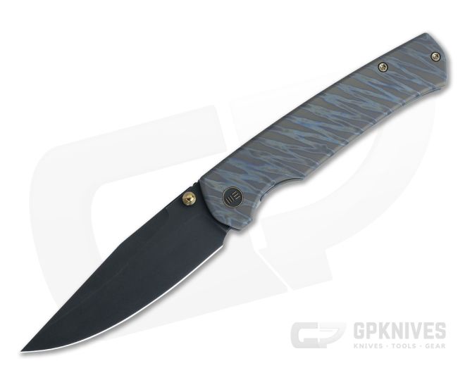 WE Knives x Laconico Evoke Front Flipper Black Stonewashed 20CV Flamed Titanium Folder WE21046-4 - WE-WE21046-4