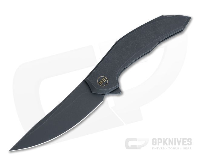 WE Merata Limited Edition Frame Lock Flipper Black Stonewash 20CV Black Titanium WE22008A-1 - WE-WE22008A-1