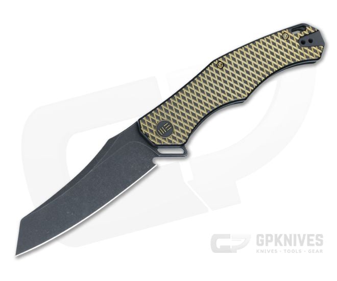 WE Knives RekkeR Frame Lock Flipper Golden Black Titanium Handle WE22010G-3 - WE-WE22010G-3