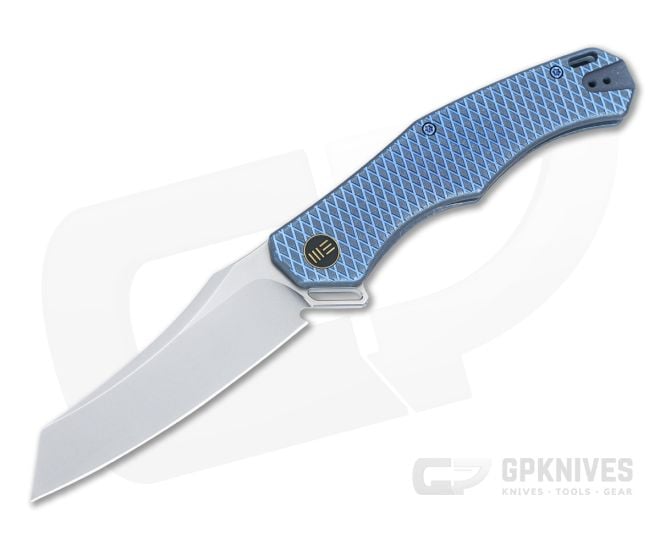 WE Knives RekkeR Frame Lock Flipper Blue Titanium Handle WE22010G-4 - WE-WE22010G-4