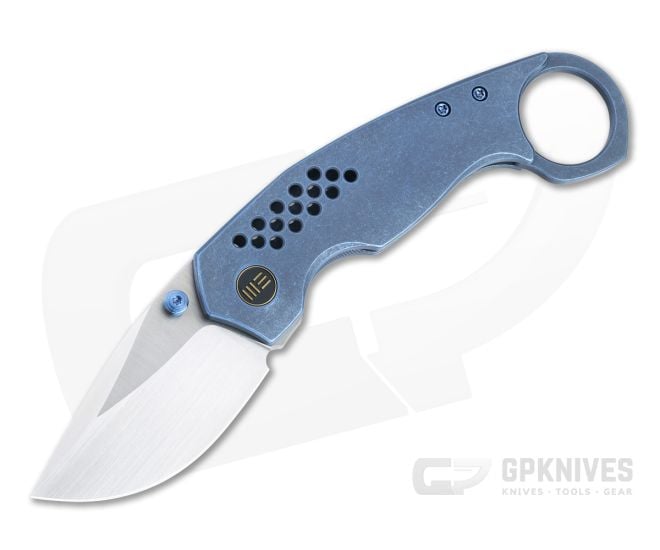 WE Envisage Front Flipper Blue Titanium Handles Satin 20CV Drop Point Blade 22013-4 - WE-WE22013-4