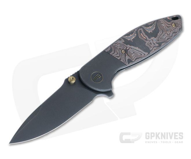 WE Knives Nitro Mini Black Stonewashed 20CV Copper Foil Carbon Fiber Titanium Frame Lock WE22015-2 - WE-WE22015-2