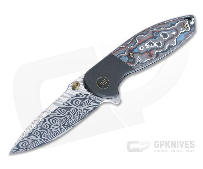 WE Knives Nitro Mini Heimskringla Damasteel Nebula Fat Carbon Titanium Frame Lock WE22015-DS1 - WE-WE22015-DS1