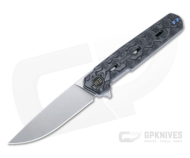 WE Knives Navo Flipper Rose Carbon Fiber Scales Satin Finished 20CV Drop Point WE22026-2 - WE-WE22026-2