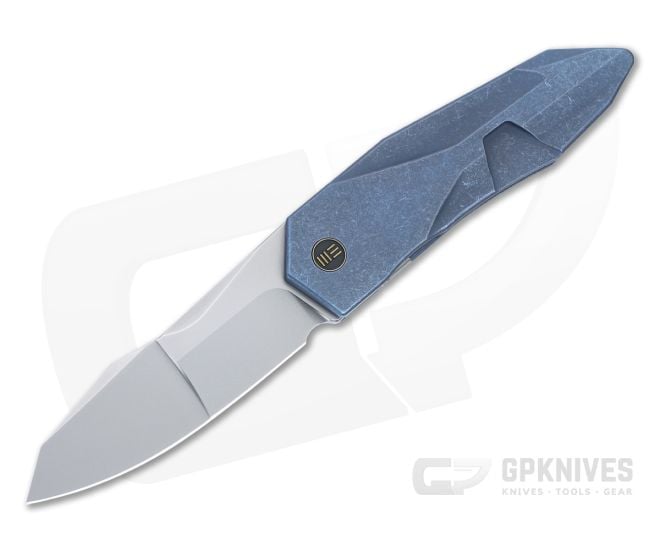 WE Knives Solid GTC Integral Blue Titanium Polished Bead Blasted 20CV WE22028-4 - WE-WE22028-4