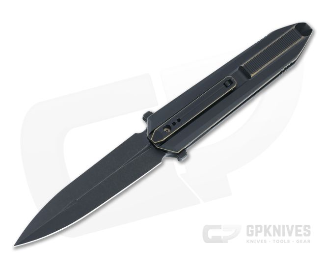 WE Diatomic Flipper Bronze/Black Titanium Handle Black Stonewashed 20CV S/E Dagger Blade 22032-1 - WE-WE22032-1