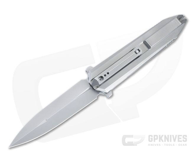 WE Diatomic Flipper Polished Bead Blasted Titanium Handle and 20CV S/E Dagger Blade 22032-2 - WE-WE22032-2