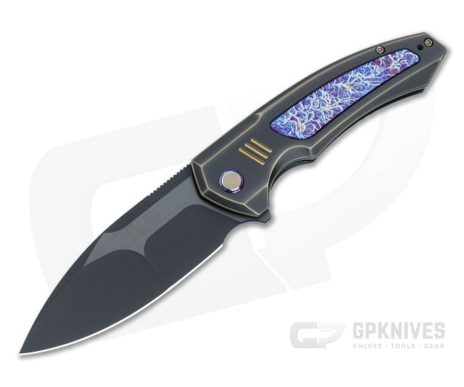WE Knives Hyperactive Vanax Black Folder Flamed Titanium Inlays WE23030-4 - WE-WE23030-4