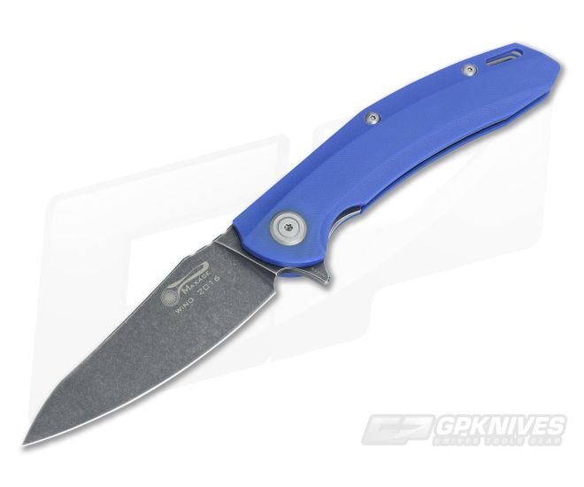 Maxace Wind Flipper Blue G10 Black Stonewash - MXA-WIND-BL-BS
