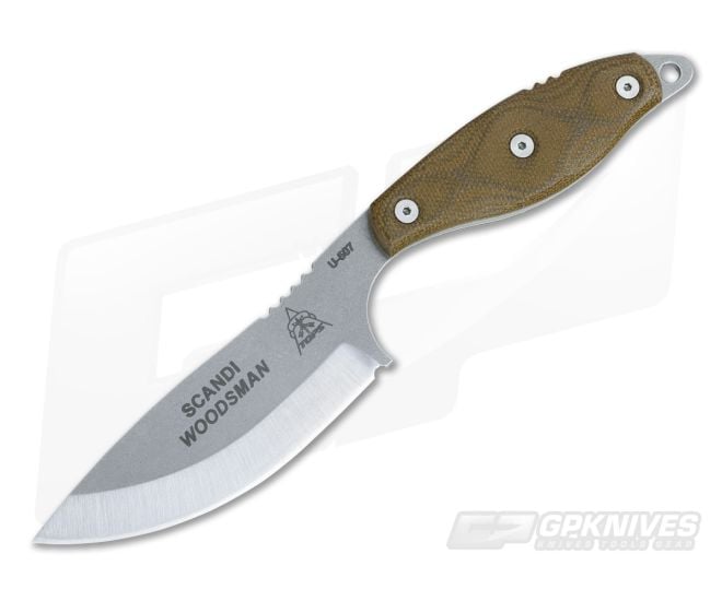 TOPS Knives Scandi Woodsman Tumbled Finish - TP-WOOD35