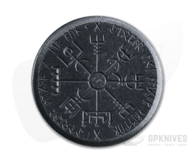 Shire Post Mint Dual Stave Helm of Awe/Vegvisir Viking Worry Coin Iron - SPM-WOR-DUALSTAVE