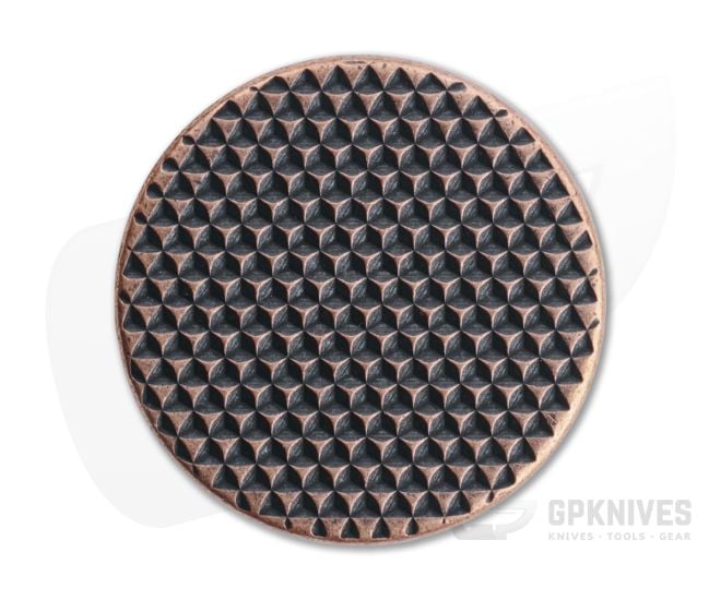Shire Post Mint Geometric Textured Worry Stone Antiqued Patina Copper Coin - SPM-WOR-TEX-CO-CIRC