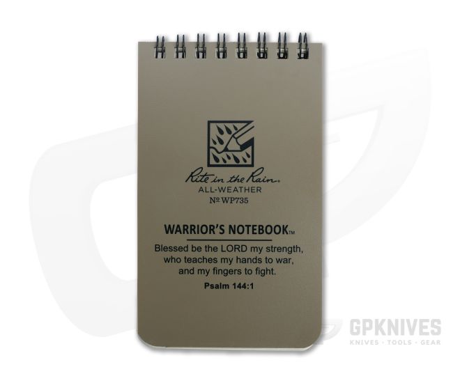 Rite In The Rain Warrior's Notebook 3" x 5" Tan All-Weather Notebook WP735 - RTR-WP735