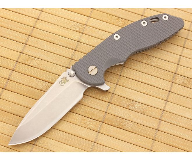 Hinderer Knives XM-18 3.5" Battleship Gray Spear Point Flipper CPM-20CV - HK-XM-18BGRY-35SRF
