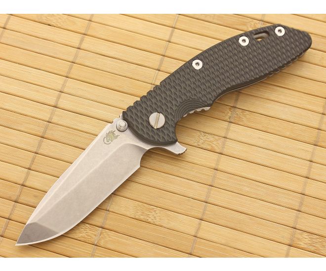 Hinderer Knives XM-18 3.5" Black & Green Spanto Flipper S35VN - HK-XM-18BLKGRN-35SPF