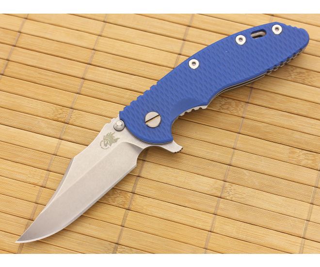 Hinderer Knives XM-18 3.5" Blue Bowie Flipper - XM-18BLU-35BF