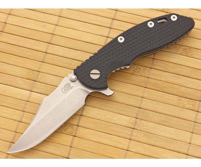Hinderer Knives XM-18 3.5" Blue-Black Bowie Flipper - HK-XM18-35-005