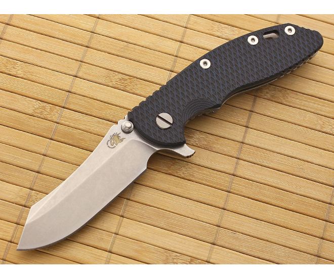 Hinderer Knives XM-18 3.5" Blue-Black Skinner Flipper - HK-XM18-35-012