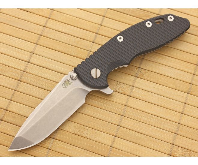 Hinderer Knives XM-18 3.5" Blue-Black Spanto Flipper S35VN - HK-XM-18BLUBLK-35SPF