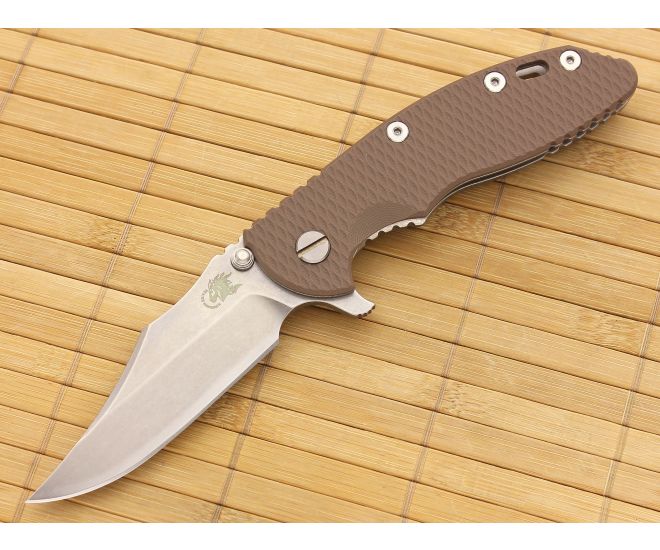 Hinderer Knives XM-18 3.5" Flat Dark Earth Bowie Flipper - HK-XM18-35-007