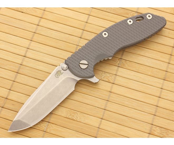 Hinderer Knives XM-18 3.5" Battleship Gray Spanto Flipper S35VN - HK-XM-18GRY-35SPF