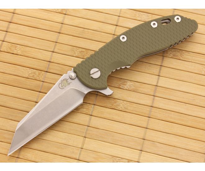 Hinderer Knives XM-18 3.5" Olive Drab Wharncliffe Flipper - HK-XM-18OD-35WF