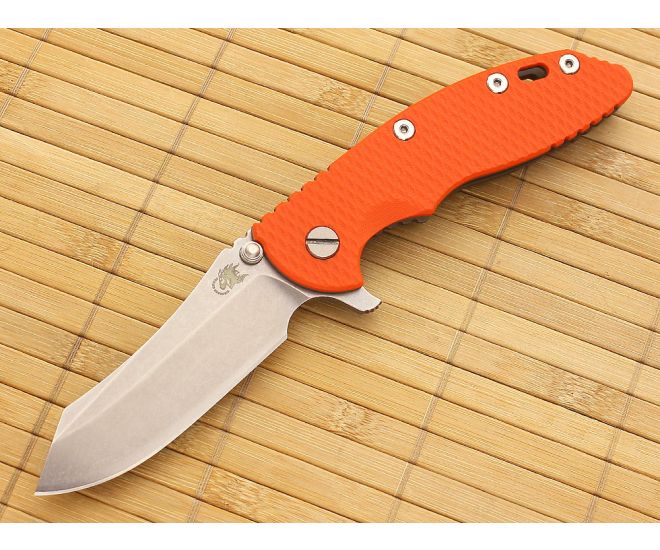 Hinderer Knives XM-18 3.5" Orange Skinner Flipper - HK-XM-18ORG-35SKF