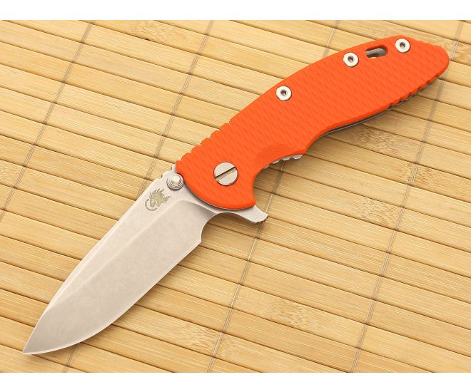 Hinderer Knives XM-18 3.5" Orange Spear Point Flipper S35VN - HK-XM-18ORG-35SRF-S35VN