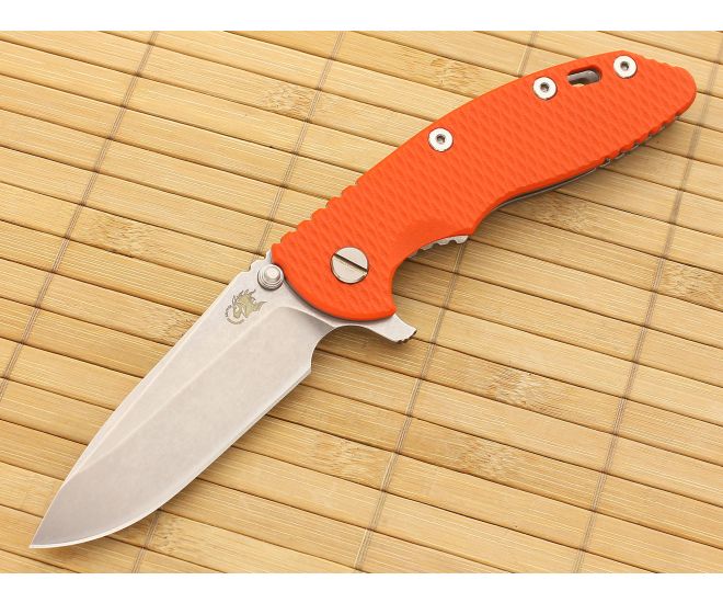 Hinderer Knives XM-18 3.5" Orange Spear Point Flipper CPM-20CV - HK-XM-18ORG-35SRF