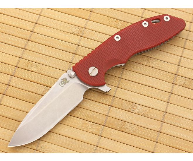 Hinderer Knives XM-18 3.5" Red Spear Point Flipper CPM-20CV - HK-XM-18RED-35SRF