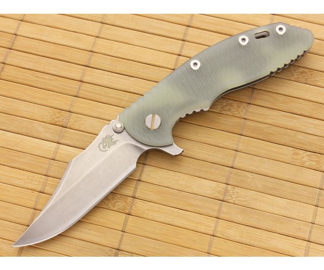 Hinderer Knives XM-18 3.5" Translucent G10 Bowie Flipper - XM-18TG-35BF
