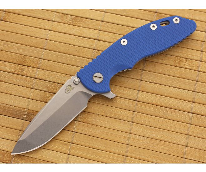 Hinderer Knives XM-18 3.5" Blue G10 Spanto Flipper - HK-XM18-35-003