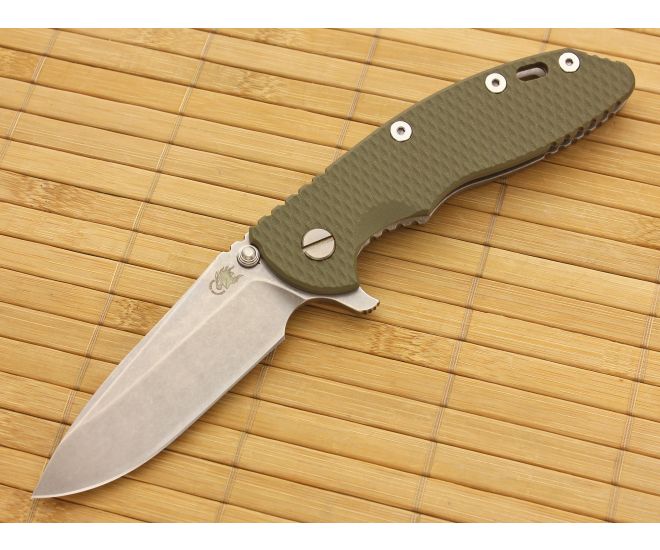 Hinderer Knives XM-18 3.5" Spear Point Flipper OD Green - HK-XM18-35-019