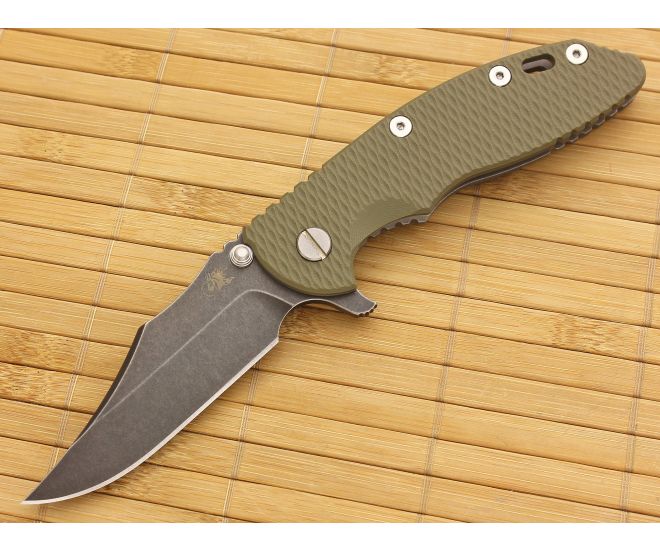 Hinderer Knives XM-18 3.5" DLC Bowie Flipper OD Working Finish Frame - HK-XM18-35-024
