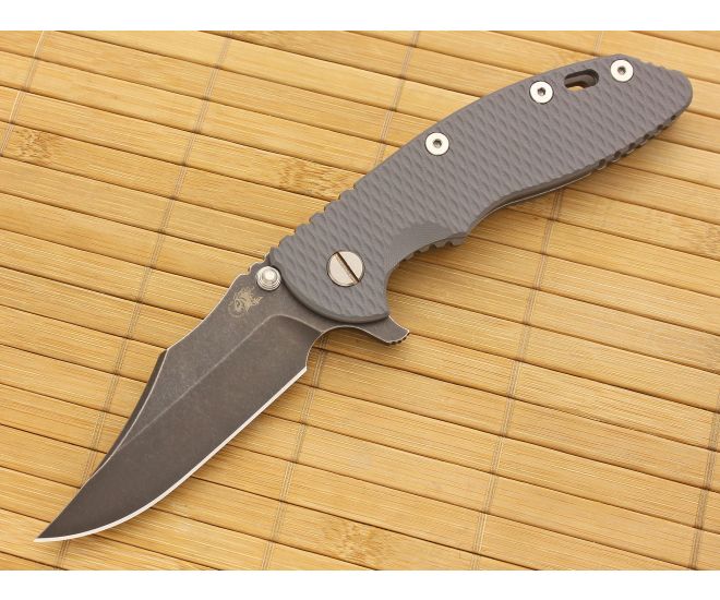 Hinderer Knives XM-18 3.5" DLC Bowie Flipper Gray Working Finish Frame #2 - HK-XM18-35-032