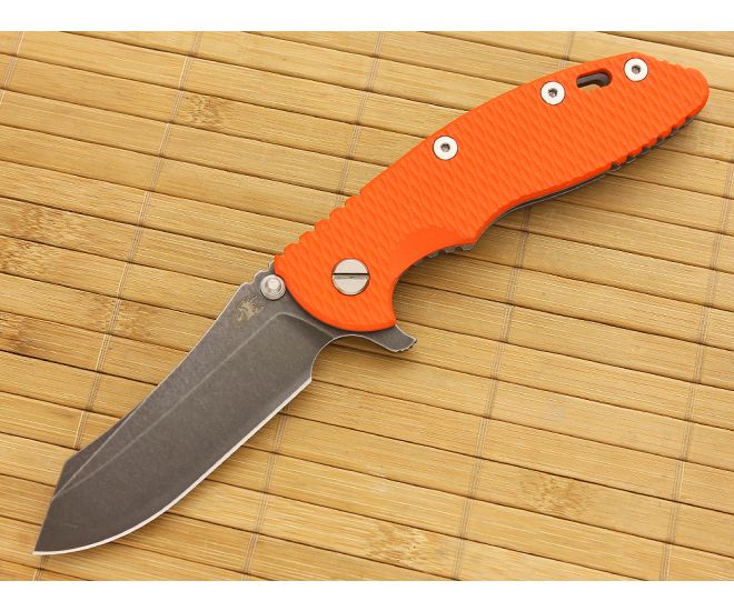 Hinderer Knives XM-18 3.5" DLC Skinner Flipper Orange Working Finish Frame - HK-XM18-35-045