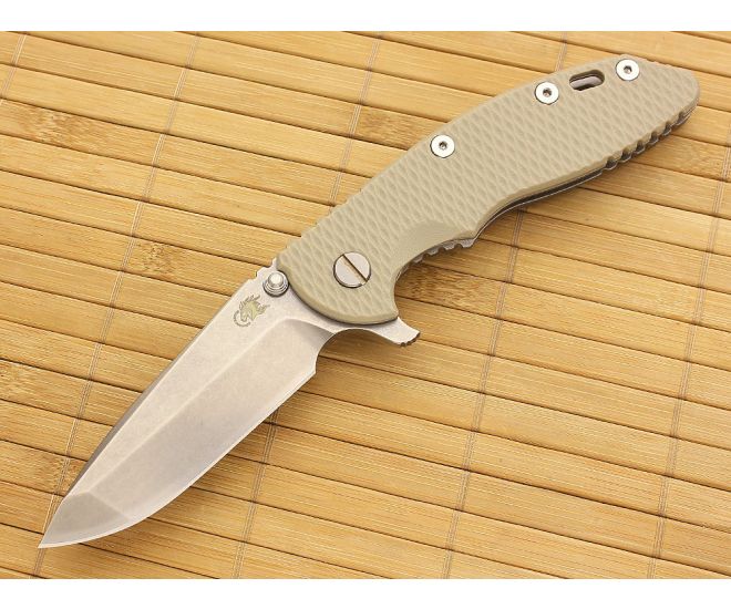 Hinderer Knives XM-18 3.5" Stonewash Spanto Flipper Sand G10 - HK-XM18-35-051