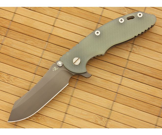 Hinderer Knives XM-18 3.5" Anthracite DLC Skinner Flipper Translucent G10 - HK-XM18-35-064