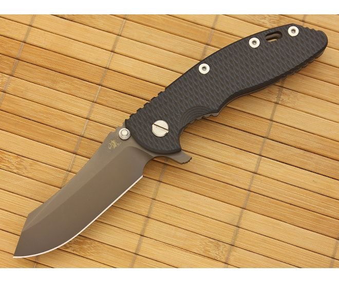 Hinderer Knives XM-18 3.5" Anthracite DLC Skinner Flipper Black/Blue G10 - HK-XM18-35-067