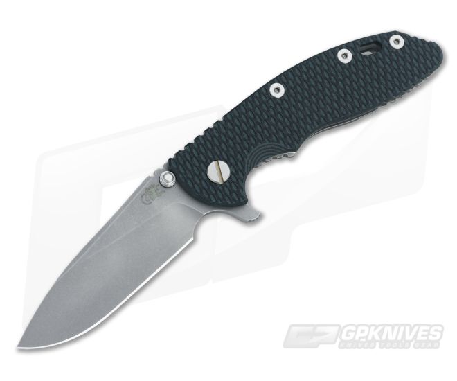 Hinderer Knives XM-18 3.5" Green-Black Slicer Flipper Working Finish - HK-XM18-35-069