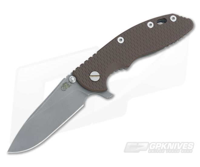Hinderer Knives XM-18 3.5" Dark Earth Slicer Flipper Working Finish - HK-XM18-35-070