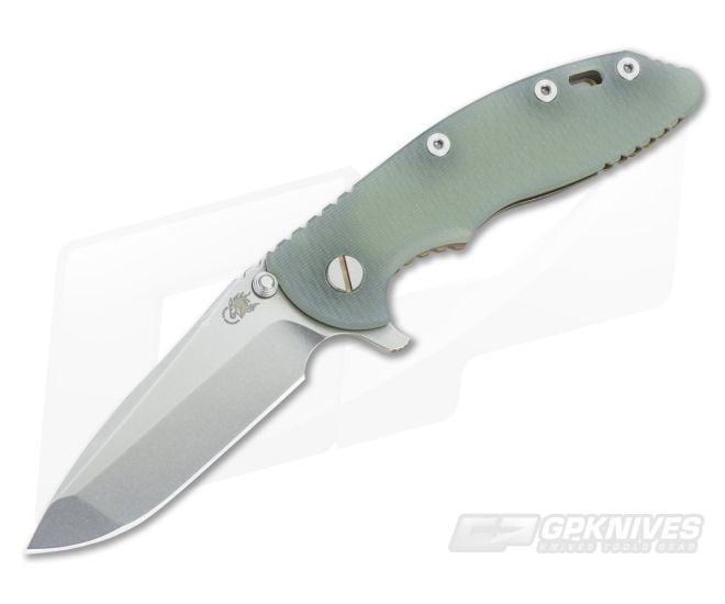 Hinderer Knives XM-18 3.5" Translucent Spanto Flipper Battle Bronze Frame - HK-XM18-35-079