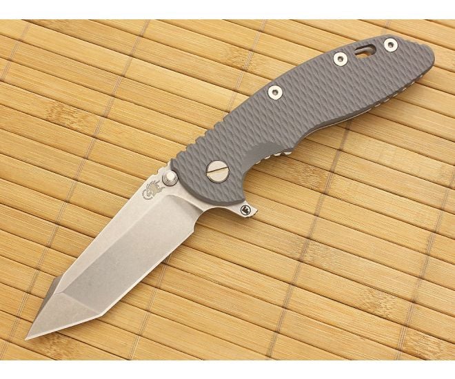 Hinderer Knives XM-18 3.5" Fatty Harpoon Tanto Gray - HK-XM18-35-FAT13