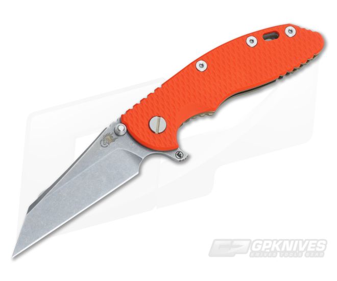 Hinderer Knives XM-18 3.5" Orange Fatty Wharncliffe Battle Bronze Frame - HK-XM18-35-FAT21
